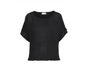 KAFFE Woman's Blouse Loose Fit Short Sleeves Round Neckline