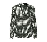 KAFFE Women's Blouse Long Sleeves Casual Fit V-Notch Neck Printed Buttoned Cuffs