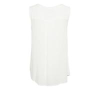 KAFFE Women's Blouse Sleeveless V-Neck Hip Length Loose Fit Piped Neckline