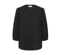 KAFFE Women's Blouse V-Notch Neck 3/4 Sleeves Regular Fit Band Collar Hip Length