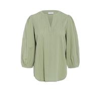 KAFFE Women's Blouse V-Notch Neck 3/4 Sleeves Regular Fit Band Collar Hip Length