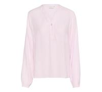 KAFFE Women's Blouse V-Notch Neck Buttons Regular Fit Long Sleeves Hip Length