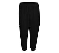 KAFFE Women's Capri Pants Casual Cropped Length Side Pockets Elastic Waistband