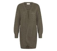 KAFFE Women's Cardigan Open Front Mid-Thigh Length Chevron Pattern Regular Fit