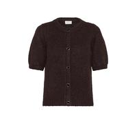 KAFFE Women's Cardigan Round Neck Buttons Regular Fit Short Puff Sleeves