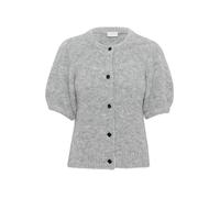 KAFFE Women's Cardigan Round Neck Buttons Regular Fit Short Puff Sleeves