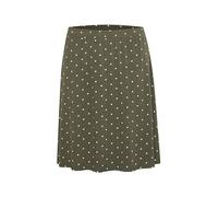 KAFFE Women's Dot Skirt Above Knee Standard Swing Loose Elastic Waist, Grape Leaf