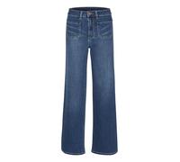 KAFFE Women's Jeans Flared Legs Regular Fit Midrise Waist Zip and Button