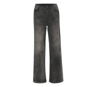 KAFFE Women's Jeans High-Waisted Regular Fit Wide Leg Full Length Zip and Button