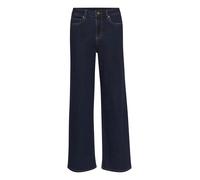 KAFFE Women's Jeans High-Waisted Regular Fit Wide Leg Full Length Zip and Button