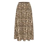 KAFFE Women's Maxi Skirt Pockets Leopard Print A-Line Silhouette Elastic Waist