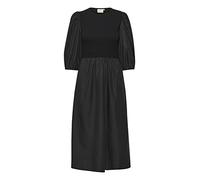 KAFFE Women's Midi Dress Three Quarter Sleeves Crew Neck Fit and Flare