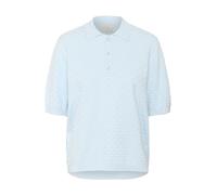 KAFFE Women's Polo Pullover Structured Knit Short Sleeves Regular Fit Buttons