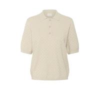 KAFFE Women's Polo Pullover Structured Knit Short Sleeves Regular Fit Buttons