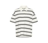 KAFFE Women's Polo T-Shirt Short Sleeves Stripes Buttons Loose Fit Spread Collar