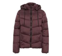 KAFFE Women's Puffer Coat High Collar Hooded Mid-thigh Length Zipper Regular Fit