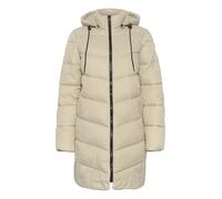 KAFFE Women's Puffer Coat High Collar Hooded Mid-Thigh Length Zipper Regular Fit Femme