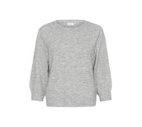 KAFFE Women's Pullover Crew Neck 3/4 Sleeves Beading Casual Fit Cropped