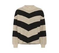 KAFFE Women's Pullover Crew Neck Graphic Print Casual Fit Long Sleeves Knit