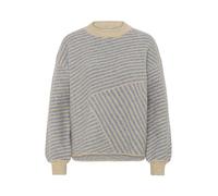 KAFFE Women's Pullover Crew Neck Graphic Print Casual Fit Long Sleeves Knit