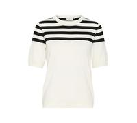 KAFFE Women's Pullover Crew Neck Short Sleeves Regular Fit Horizontal Stripes