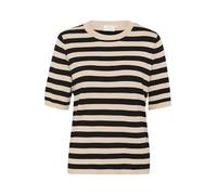 KAFFE Women's Pullover Crew Neck Short Sleeves Regular Fit Horizontal Stripes