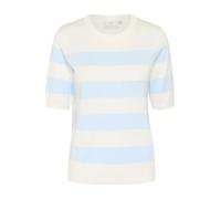 KAFFE Women's Pullover Crew Neck Short Sleeves Regular Fit Horizontal Stripes