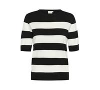 KAFFE Women's Pullover Crew Neck Short Sleeves Regular Fit Horizontal Stripes
