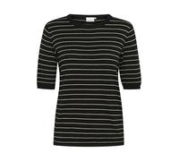 KAFFE Women's Pullover Crew Neck Short Sleeves Regular Fit Horizontal Stripes Femme