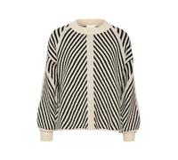 KAFFE Women's Pullover Regular Fit Long Sleeves Crew Neck Striped Knit