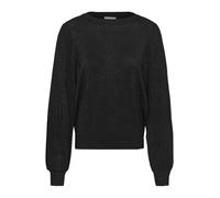 KAFFE Women's Pullover Round Neck Glitter Long Sleeves Regular Fit Pleats