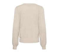 KAFFE Women's Pullover Round Neck Glitter Long Sleeves Regular Fit Pleats