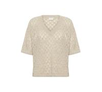 KAFFE Women's Pullover V-Neck Light Hole Knit Half Sleeves Regular Fit