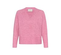 KAFFE Women's Pullover V-Neck Refular Fit Raglan Sleeves Hip Length Rib Edges