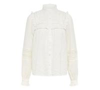 KAFFE Women's Shirt Mandarin Collar Buttons Long Sleeves Ruffles Regular Fit