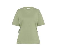 KAFFE Women's T-Shirt Round Neck Oversized Fit Half Length Sleeves Tying Strings