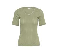 KAFFE Women's T-Shirt Short Sleeves Pointelle Jersey Round Neck Slim Fit