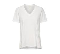 KAFFE Women's T-Shirt Short Sleeves V-Neck Regular Fit Jersey Tee Hip Length