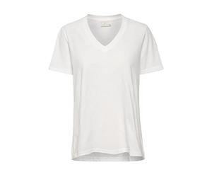 KAFFE Women's T-Shirt Short Sleeves V-Neck Regular Fit Jersey Tee Hip Length