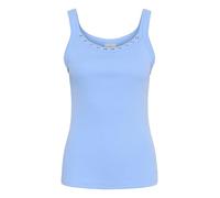 KAFFE Women's Tank Top Round Neck Slim Fit Jersey Top Eyelets Sleeveless