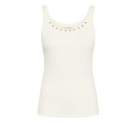 KAFFE Women's Tank Top Round Neck Slim Fit Jersey Top Eyelets Sleeveless