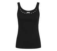 KAFFE Women's Tank Top Round Neck Slim Fit Jersey Top Eyelets Sleeveless