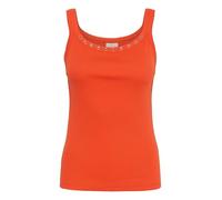 KAFFE Women's Tank Top Round Neck Slim Fit Jersey Top Eyelets Sleeveless