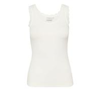 KAFFE Women's Tank Top Scoop Neck Lace Rib Jersey Slim Fit Hip Length