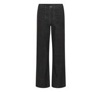 KAFFE Women's Trousers Midrise Waist Wide Legs Regular Fit Full Length