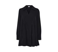 KAFFE Women's Tunic Long Sleeves Below Hip Length Loose Fit V-Neck Polo Collar