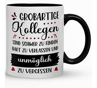 Kaffeebecher24 - Tasse avec inscription en allemand - Tasse de collègue - Passe au lave-vaisselle - 330 ml - Tasse de bureau pour collègue de travail - Vert (motif 3)