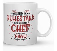 Kaffeebecher24 - Tasse cadeau d'adieu à la retraite - Tasse pour la retraite en guise de remerciement - Entrée à la retraite, retraite, fête d'adieu, anniversaire - (Travail longtemps) (Mon seul chef C)