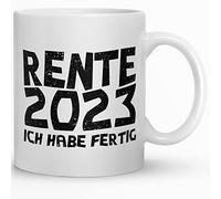 Kaffeebecher24 - Tasse cadeau d'adieu retraité - Tasse pour la retraite en guise de remerciement - Entrée à la retraite, retraite, fête d'adieu, anniversaire - (Travail longtemps) (J'ai terminé)