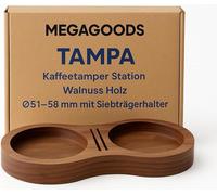 Kaffeetamper Station Noix de bois Ø51-58 mm avec porte-filtre FR.